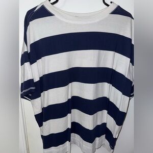 Old Navy Classic White and Navy Tee